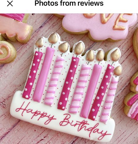 60 Birthday Cookies Decorated, Birthday Candle Cookies, بيتي فور, Cutout Cookie, No Bake Sugar Cookies, Happy Birthday Cookie, 60th Bday, Royal Iced Cookies, Cutout Cookies