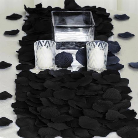 500 Black Silk Rose Petals For Table Confetti Tables Decorations, Rose Petals Wedding, Silk Rose Petals, Rose Bedding, Petal Confetti, Wedding Petals, Artificial Flowers And Plants, Wedding Ceremony Flowers, Table Confetti