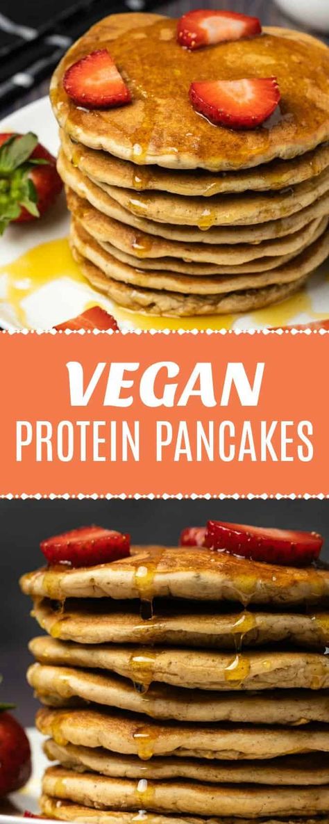 These delicious vegan protein pancakes are gluten-free and high in protein for a power breakfast. They're also light and fluffy and super easy! #vegan #glutenfree #dairyfree | lovingitvegan.com Gluten Free Protein Pancakes, Vegan Protein Pancakes, Power Breakfast, Gluten Free Pancakes, Cake Vegan, Vegan Pancakes, Filling Breakfast, Protein Pancakes, Gluten Free Breakfasts