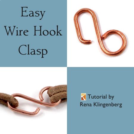 Easy Wire Hook Clasp - tutorial by Rena Klingenberg Diy Jewelry Clasp, Rena Klingenberg, Journal Easy, Leather Bracelet Tutorial, Wire Clasp, Cuff Bracelets Handmade, Wire Jewelry Tutorial, Bronze Jewelry, Diy Wire Jewelry