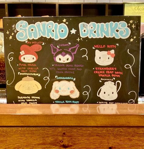 Pompompurin Starbucks Drink, Sanrio Starbucks Drink, Hello Kitty Starbucks Drink, Sanrio Starbucks, Sanrio Drinks, Sanrio Snacks, Starbucks Drink Menu, Starbucks Secret Menu Recipes, Starbucks Drinks Diy