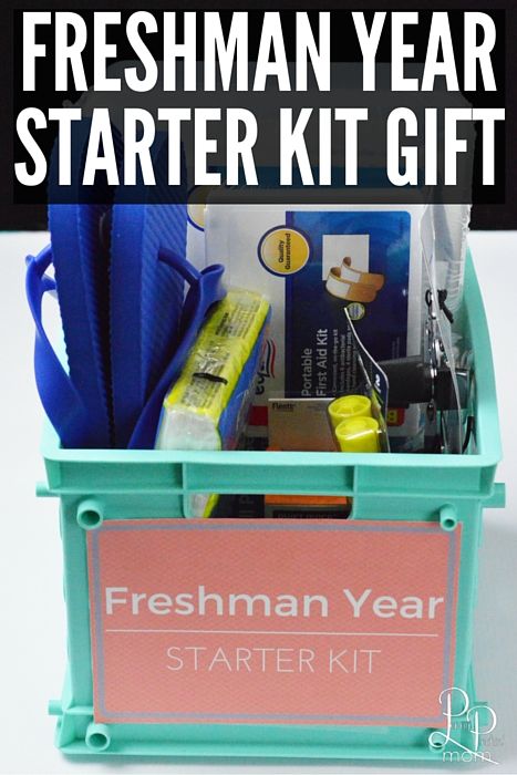 Create this freshman year starter gift kit for your favorite college student! Freshmen Year Survival Kit, College Basket, College Gift Baskets, College Survival Kit, College Freshman, College Survival, Survival Supplies, College Care Package, College Student Gifts