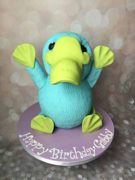 Platypus Cake, Sculpted Cakes, Dog Party, Platypus, Love Cake, Cake Creations, Cake Decoration, Marie Antoinette, Let Them Eat Cake