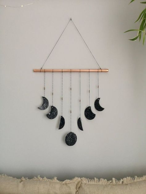 Pinterest Clay Moon Phases, Clay Moon, Copper Wall Decor, Copper Clay, Wall Decor Bohemian, Diy Para A Casa, Neutral Nursery Decor, Nursery Decor Wall, Nursery Decor Neutral