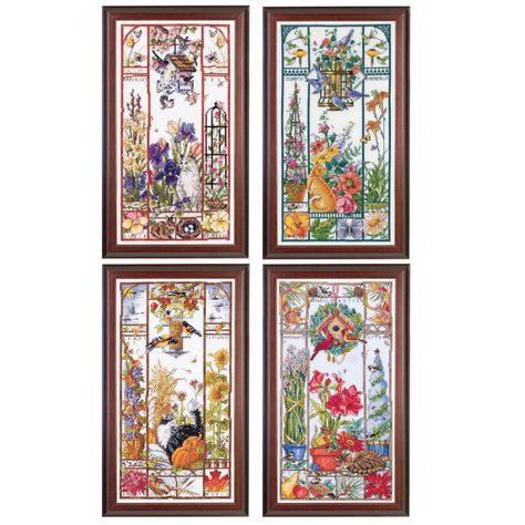 Season Cat Cross Stitch. Calling all cat lovers! Cross Stitch Gallery, Doll House Wallpaper, Halloween Cross Stitch Patterns, Cat Cross Stitch Pattern, Small Cross Stitch, Halloween Cross Stitches, Cross Stitch Bookmarks, Cross Stitch Pictures, Cat Cross Stitch