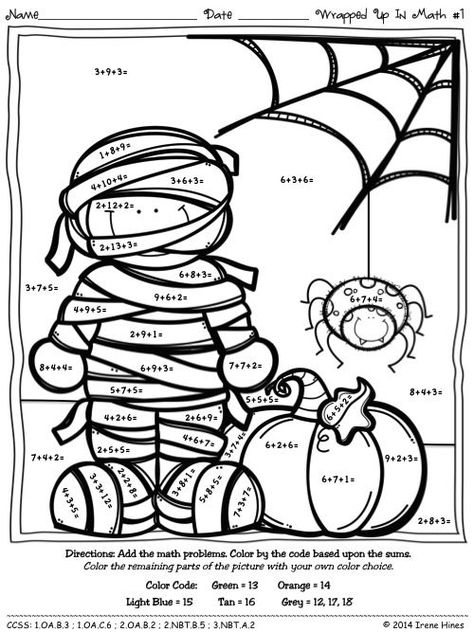 Halloween Math Color by Number Addition Halloween Math, About Halloween, Coloring Page, Coloring Pages, I Hope, Halloween, Color, Colouring Pages