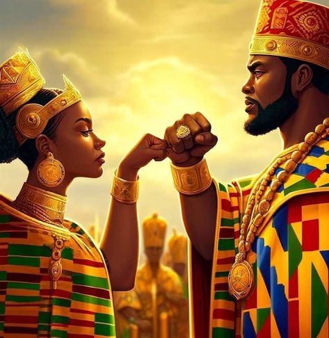 Afrocentric Art Couples, African Couple Art, African King And Queen, Couples Motivation, Content Pictures, African King, Black Power Art, Afrofuturism Art, Couple Black