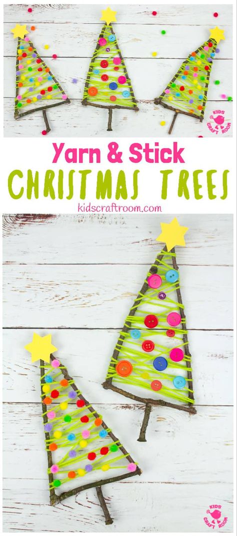 Make a gorgeous and colourful Stick Christmas Tree Craft. Have fun decorating it with buttons, pom poms, sequins or beads. Such a lovely nature craft and Christmas craft for kids! #kidscraftroom #kidscrafts #christmascrafts #naturecrafts #stickcrafts #twigcrafts #christmasornaments #kidmadechristmas #christmasdecorations #christmastree Stick Christmas Trees, Novogodišnji Ukrasi, Stick Tree, Twig Crafts, Christmas Tree Craft, Stick Christmas Tree, Big Christmas Tree, Potted Christmas Trees, Kids Craft Room