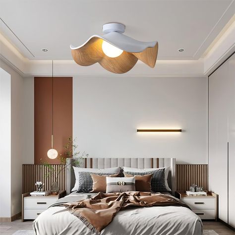 Leaf Ceiling, Bedroom Ceiling Lamp, Resin Light, Outdoor Floor Lamp, Japandi Home, Ceiling Treatments, Japandi Interior, Wooden Ceilings, Work Site