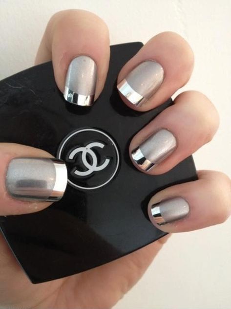 Unghie Nail Art, Nagellack Trends, Polish Manicure, French Manicure Nails, Colorful Nails, Metallic Nails, Black Nail, Bohol, Nail Nail