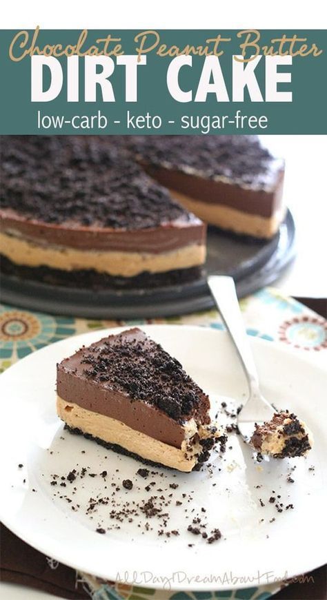 Keto Crockpot Dessert Recipes, All Day I Dream About Food Cheesecake, Healthy Dirt Cake, Sugar Free Dirt Cake, Swerve Recipes Desserts, All Day I Dream About Food Keto, Low Calorie Low Carb Desserts, All Day I Dream About Food, Chocolate Dirt