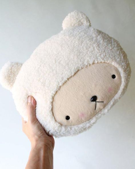 Animal Pillows Diy, Teddy Pillow, Teddy Bear Pillow, Kawaii Teddy Bear, Bear Bed, Bear Pillow, Fabric Toys, Cute Pillows, Plush Pillow