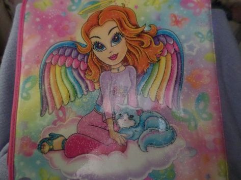 Hey, I found this really awesome Etsy listing at https://www.etsy.com/listing/488817003/vintage-lisa-frank-notebook-pencil-case Lisa Frank Coloring Pages, Lisa Frank Notebook, Binder School, Rainbow Angel, Girl With Cat, Cat Rainbow, Little Pony Cake, Childhood Memories 90s, Angel Girl