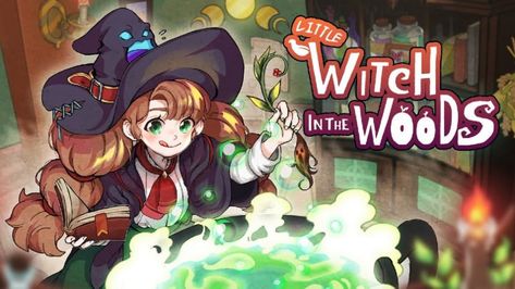 Witch In The Woods, Relaxing Game, Fantasy Witch, Wood Games, Splash Art, Mystical Forest, Pixel Games, Witch Books, Nintendo Switch Games