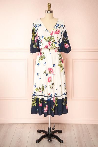 Wedding Guest Dresses | Cocktail dresses | Boutique 1861 | 2 Sam Uley, Shopping Therapy, Rad Clothes, Patterned Midi Dress, Boutique 1861, Wrap Midi Dress, Dress Boutique, Floral Short, Navy Floral