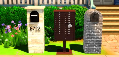 Functional Mailbox & Realtor Signs CC | Patreon Sims 4 Cc Mailboxes, Sims 4 Functional Mailbox Cc, The Sims 4 Mailbox Cc, Sims4 Mailbox Cc, Sims 4 Mailbox Cc, Stone Mailbox, Brick Mailbox, Realtor Signs, Cc Top