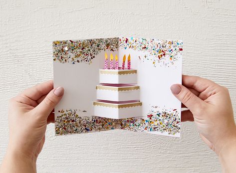 This is for the glitter lover in all of us. Show someone how much you care with a festive handmade birthday card. This DIY card will be ready in minutes—perfect for those last minute birthday wishes! #diy #handmade #birthdaycard Birthday Cake Card, Homemade Birthday, Diy Gifts For Mom, Homemade Birthday Cards, Birthday Cards For Mom, Mason Jar Crafts Diy, Cake Card, Seni Origami, Glitter Diy