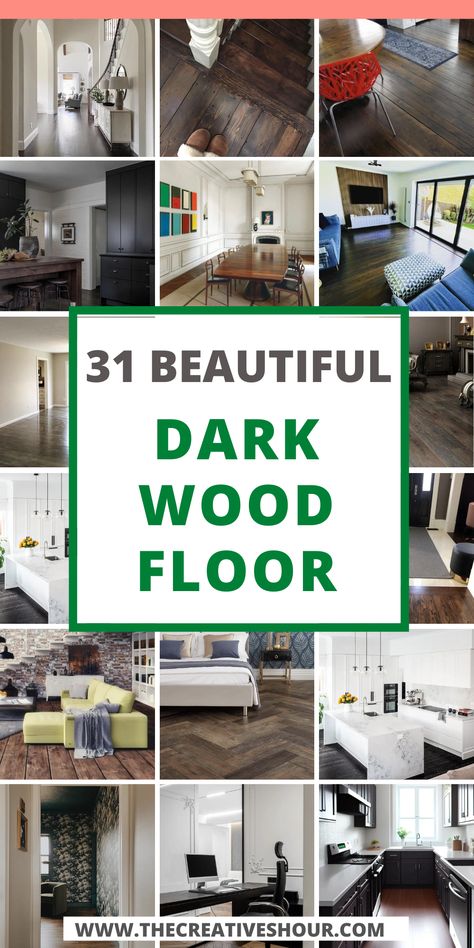 Dark wood floors exude a captivating elegance that adds depth and sophistication to any room. Whether you're envisioning a cozy living room, a stylish kitchen, a serene bedroom, or a welcoming dining room, these stunning floors have the power to transform your space into a haven of refined beauty. From their ability to create striking contrasts with white walls to their versatility in complementing various design styles. Dark Living Room Floor Decor, Living Room With Dark Brown Floors, Decor With Dark Wood Floors, White Walls Dark Floors Living Room, Decor For Dark Wood Floors, Dark Wood Floors In Kitchen, Dark Brown Floor Living Room, Wood Flooring Dark, Dark Wooden Floor Living Room