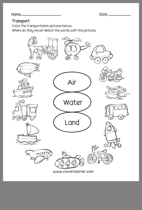 Transportation Worksheets Preschool, Flight Activities, Transportation Preschool Activities, Kindergarten Math Worksheets Addition, Transportation Worksheet, Preschool Transportation, Transportation For Kids, Kindergarten Coloring, Transportation Activities