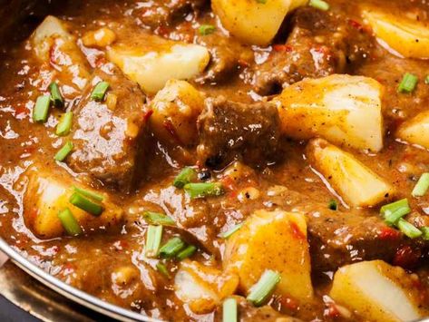 Cuban Carne Con Papas Recipe | Travel Food Atlas Papas Recipe, Cuban Beef, Spicy Beef Stew, Papa Recipe, Cuban Cuisine, How To Cook Beef, Beef And Potatoes, Beef Stew Meat, Spicy Beef