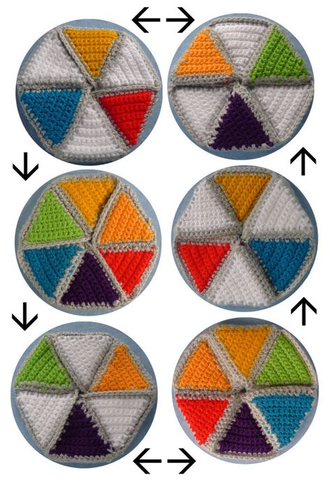 Crochet A Tri-Hexaflexagon … It’s The Perfect Project To Practice Your Stitchcraft | KnitHacker Flexagon Crochet, Crochet Flexagon, Crochet Fidget, Crochet Pillow Patterns Free, Crochet Pillow Pattern, Crochet Hexagon, Crochet Hook Set, Crochet Pillow, Crochet Instructions