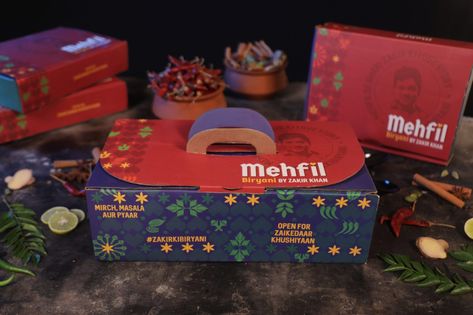 Mehfil Biriyani Packaging – Packaging Of The World Biryani Packaging, Mughal Architecture, Colorful Dishes, Food Categories, Structure Design, Brand Story, Biryani, Shades Of Orange, Food Packaging