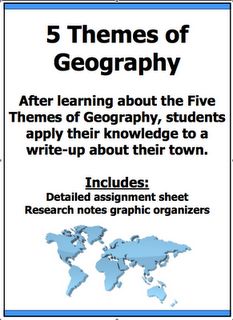 3-6 Free Resources: Free 5 Themes of Geography Assignment Geography Middle School, 5 Themes Of Geography, Themes Of Geography, Five Themes Of Geography, Middle School Geography, 7th Grade Social Studies, Geography Project, Third Grade Social Studies, Assignment Sheet