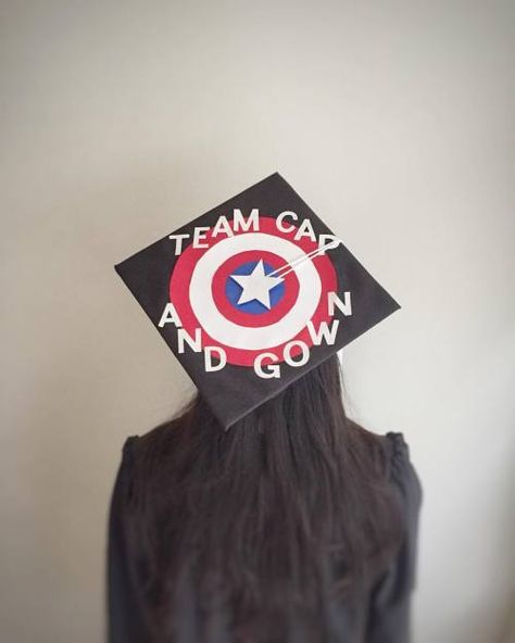 Marvel Graduation Cap, Funny Grad Cap Ideas, Grad Cap Ideas, Funny Graduation Caps, College Grad Cap Ideas, Graduation Cap Decoration Diy, High School Graduation Cap, College Graduation Cap Decoration, Grad Hat