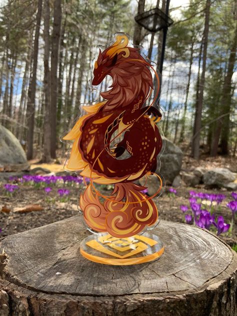 Morax / Rex Lapis / Zhongli 6 Inch Dragon Acrylic Standee | Etsy Rex Lapis Dragon, Zhongli Dragon, Rex Lapis, Acrylic Standee, Dnd Dragons, What To Draw, Little Dragon, Nice Art, Custom Charms