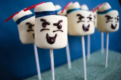 Marshmallow Pops Christmas, Ghostbusters Cake, Ghost Busters Birthday Party, Ghostbusters Birthday Party, Original Ghostbusters, Giant Marshmallows, Ghostbusters Party, Foods Ideas, Basketball Cake