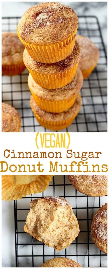 Cinnamon Sugar Muffins, Breakfast Vegetarian, Muffins Blueberry, Doughnut Muffins, Donut Muffins, Cinnamon Sugar Donuts, Vegan Muffins, Sugar Donut, Vegan Bakery