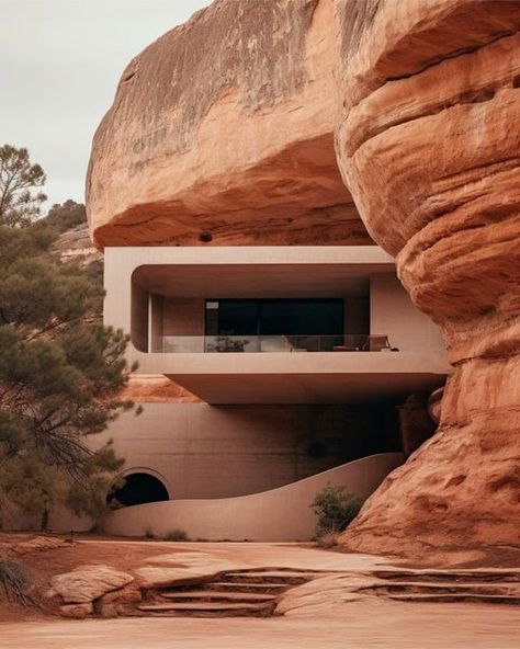 Architecture Blending With Nature, Organic Building Architecture, Buildings Inspired By Nature, Erosion Architecture, Nature Architecture Concept, Dune Architecture, Rock Architecture, Tectonic Architecture, Organic Architecture Concept