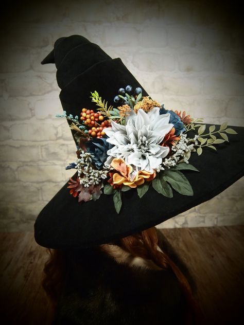 Witch Hat "Country Blue" Witches Dance, Witches Night Out, Witch Costumes, Hat Base, Witch Outfit, Country Blue, Hat Ideas, Witch Costume, Witchy Woman