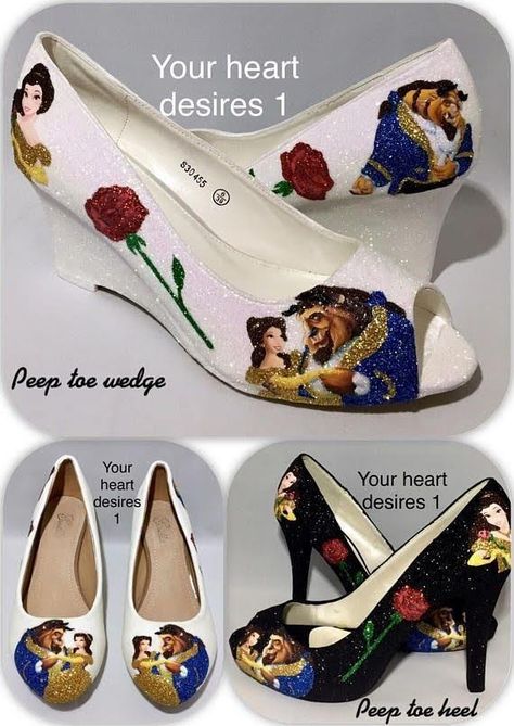 Beauty And The Beast Shoes, Beauty And The Beast Quince, Disney Wedding Shoes, Beauty And The Beast Dress, Beauty And Beast Birthday, Bridal Footwear, Beauty And Beast Wedding, Beauty And The Beast Theme, Beauty And The Beast Party