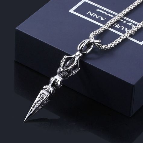 Mens Goth Jewelry, Buddhism Necklace, Male Necklaces, Men Necklace Silver, Rich Jewelry, Boy Necklace, Dagger Necklace, Boys Necklace, Mens Necklace Pendant