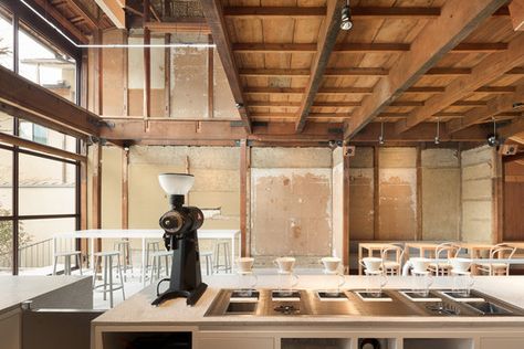 Blue Bottle Coffee Japan, Blue Bottle Kyoto, Terrazzo Cafe, Coffee Shop Japan, Jo Nagasaka, Terrazzo Counter, Schemata Architects, Japanese Coffee Shop, Machiya House