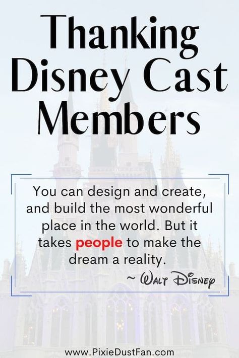 I know that I am blessed with so many magical memories because of Disney Cast Members. Here's how we all need to thank and support them! #CastMembers #SupportCastMembers #CastCompliment via @Pixie Dust Fan Disney World Pixie Dust Gift Ideas, Disney Pixie Dust Gift Tags, Disney Thank You, Pixie Dust For Cast Members, Disney World Pixie Dust Ideas, Pixie Dust Ideas For Disney World, Pixie Dust Gifts, Disney Cast Member Thank You Gifts, Disney Pixie Dust Ideas