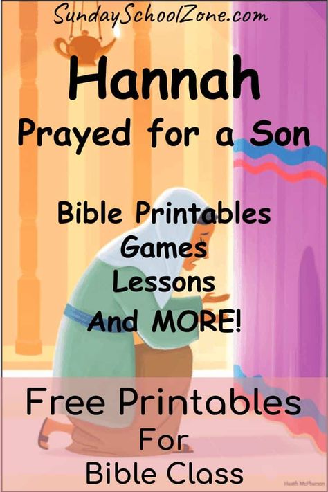 Teen Sunday School Lessons, Hannah Bible, Sunday School Stories, Preschool Bible Activities, Sunday School Worksheets, Thankful Activities, Kids Church Lessons, Preschool Bible, Bible Stories For Kids