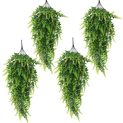 RECUTMS Hanging Artificial Plants Artificial Boston Fern Fake Hanging Plant Plastic Greenery Ivy Vinesfor Wall Home Room Garden Wedding Garland Outside Decoration(Pack of 4) Hanging Ferns, Fake Hanging Plants, Artificial Hanging Plants, Hanging Plant Wall, Boston Fern, Wedding Garland, Room Garden, Vine Wall, Outside Decorations