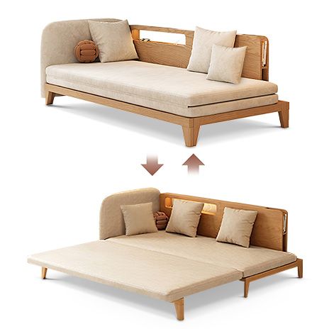 Hernest | 78 inch Modern Solid Wood Pull Out Sofa Bed with Charging Station, Cotton Linen Upholstered 3 Seater Counch Convertible Sofa Bed with 3 Pillows Sofa Pull Out Bed, Pullout Bed, Sofa Cum Bed, Boho Sofa, Children Furniture, Pull Out Sofa Bed, Pull Out Sofa, Bed Design Modern, Pull Out Bed