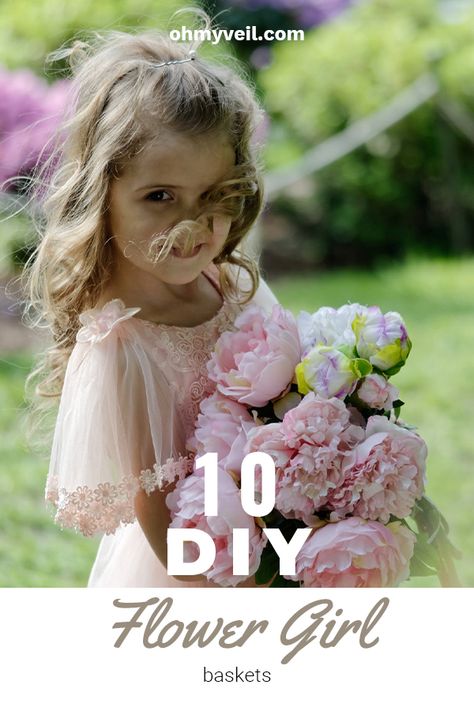 10 DIY Flower Girl Baskets Flower Girl Basket Ideas, Diy Flower Girl Basket, Diy Girls, Cascading Wedding Bouquets, Flower Girl Baskets, Wedding Hashtag, Flower Girl Basket, Summer Diy, Diy For Girls