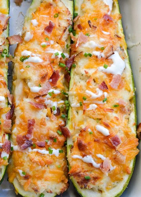 The 15+ Best Zucchini Boats - The Oregon Dietitian Chicken Bacon Ranch Zucchini Boat, Chicken Bacon Ranch Zucchini, Cold Asparagus, Ranch Zucchini, Veggies Hummus, Greek Bowls, Keto Snickerdoodles, Keto Blondies, Keto Pepperoni