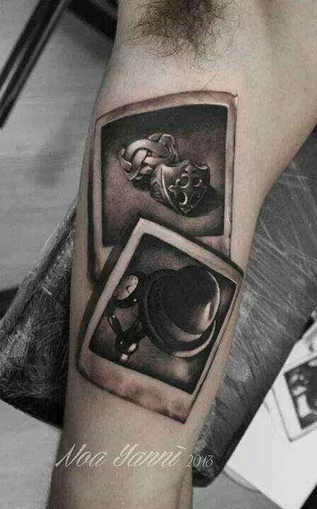 Black and white polaroid style tattoos epic! Powerful Tattoos, Tattoos And Meanings, Eternity Symbol, Polaroid Picture, Faith Tattoo, Sick Tattoo, Family Tattoo, Facial Tattoos, Tattoo Photography