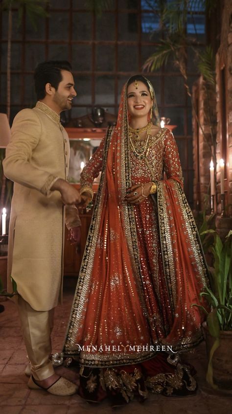 Pakistani Bridal Wear Red, Menahel And Mehreen, Indian Wedding Gowns, Mehndi Dress, Desi Wedding Dresses, Asian Wedding Dress, Asian Bridal Dresses, Pakistani Wedding Outfits, Indian Bridal Fashion