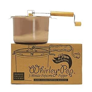 Original Whirley Pop Popcorn Maker - 6 Quart Popcorn Popper, Stainless Steel Popcorn Maker With Metal Gears, Wabash Valley Farms Stove Top Popcorn Maker, Gourmet Popcorn Pot (Copper) Camping Popcorn, Stove Top Popcorn, Air Popper, Stovetop Popcorn, Movie Theater Popcorn, Perfect Popcorn, Popcorn Makers, Metal Gears, Homemade Popcorn