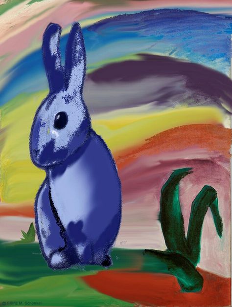 Reference for Lab 1 Easter Bunny Pictures, Franz Marc, Rabbit Painting, German Expressionism, Rabbit Art, Painting Inspo, German Art, Arte Animal, Art Challenge