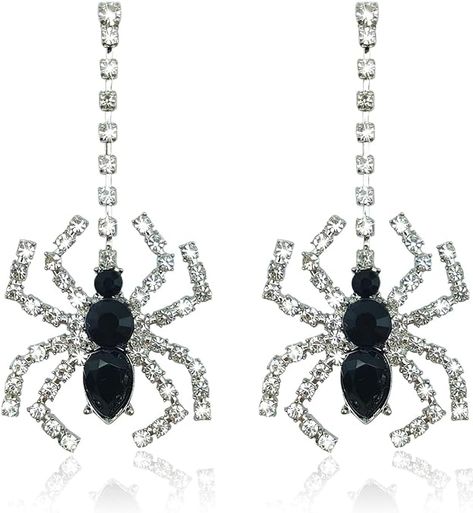 Cubic Zirconia Drop Party Earrings Spider Jewelry, Spider Earrings, Earrings Aesthetic, Earrings Halloween, The Spider, Women Halloween, Party Earrings, Unique Halloween, Halloween Spider