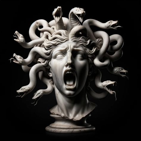 Beautiful Medusa, Medusa Statue, Medusa Greek Mythology, Greek Mythological Creatures, Medusa Artwork, Greek God Tattoo, Medusa Art, Ancient Greek Sculpture, Anatomy Sculpture