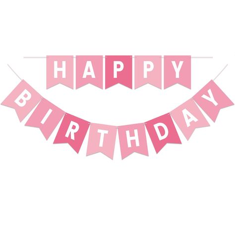 PRICES MAY VARY. Paper Easy and Convenient: Our pink birthday banner is pre-strung, so you don't need to waste time assembling it. Each letter is already attached to a 9 ft strand, making it hassle-free to hang up and instantly enjoy. Premium Quality: Made from sturdy 350g/130lb high-quality cardstock, our happy birthday banner is built to last. No more worries about letters slipping or constantly adjusting the banner. It's durable and reliable for birthday party. Versatile Design: With each let Happy Birthday In Pink, Pink Birthday Banner, Pink Happy Birthday Banner, Happy Birthday Letters, Happy Birthday Pink, Happy Birthday Words, Pink Banner, Happy Birthday Sign, Decor Backdrop