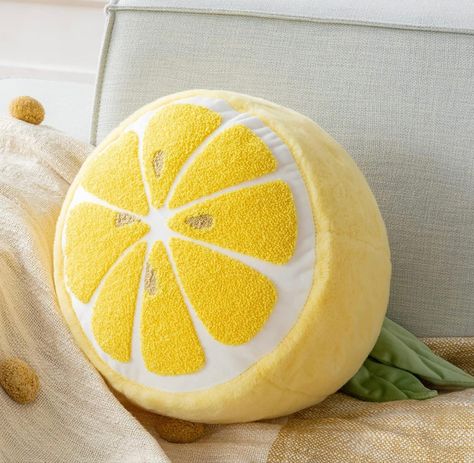 Lemon shaped pillow / cushion / plushies (other fruit options available) Bed And Chair, Yellow Room Decor, Fun Home Decor, Pillow For Couch, Yellow Room, Yellow Decor, Shaped Pillow, Preppy Room Decor, Lemon Decor